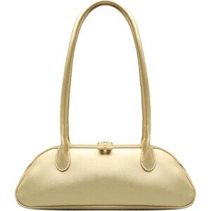Women Golden PU Leather Shoulder Purse Elegant Swing Bag for daily use Work